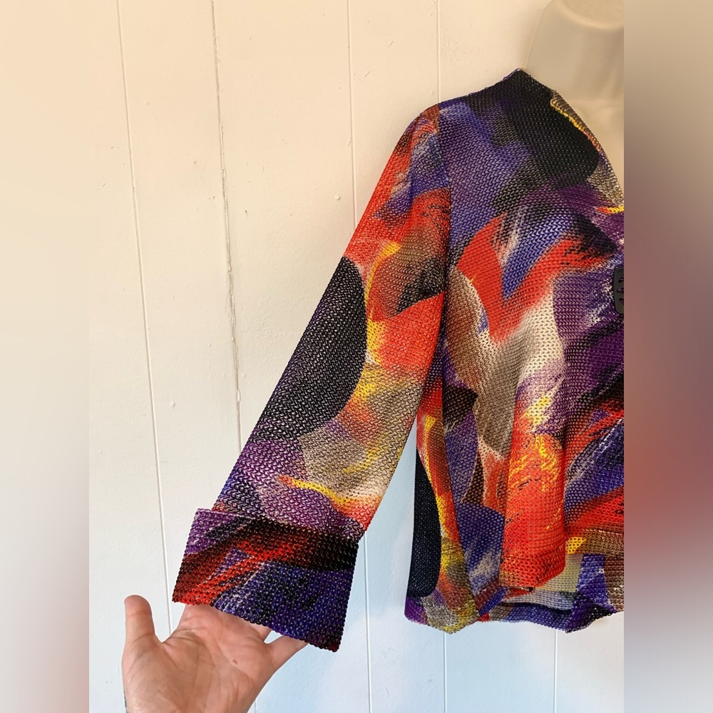 Joseph Ribkoff Multi Color Mesh Asymmetrical One … - image 4